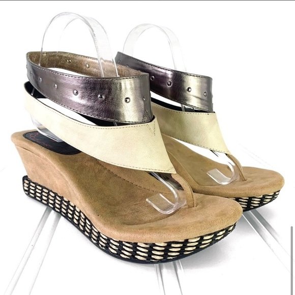 MODZORI WEDGE REVERSIBLE TWISTER SANDAL MULTICOLOUR SHOE NEUTRAL SLIP ON THONG 8 - Picture 6 of 10